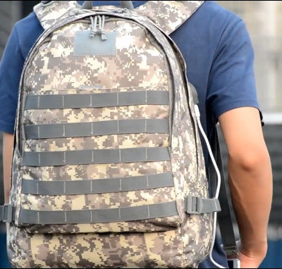 PUBG-Inspired Level 3 Tactical Backpack – Men’s Military Camo 3D Outdoor Hiking & Travel Pack Bl053