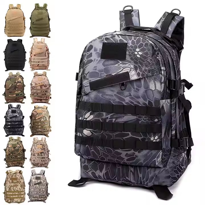 Men’s Tactical 3D Camouflage Backpack – PUBG-Inspired Military Outdoor Survival Gear BL003