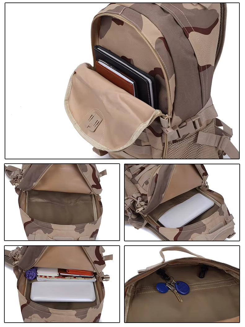 Men’s Tactical Assault Backpack – Military Camo Outdoor Hiking & Travel Pack BL021